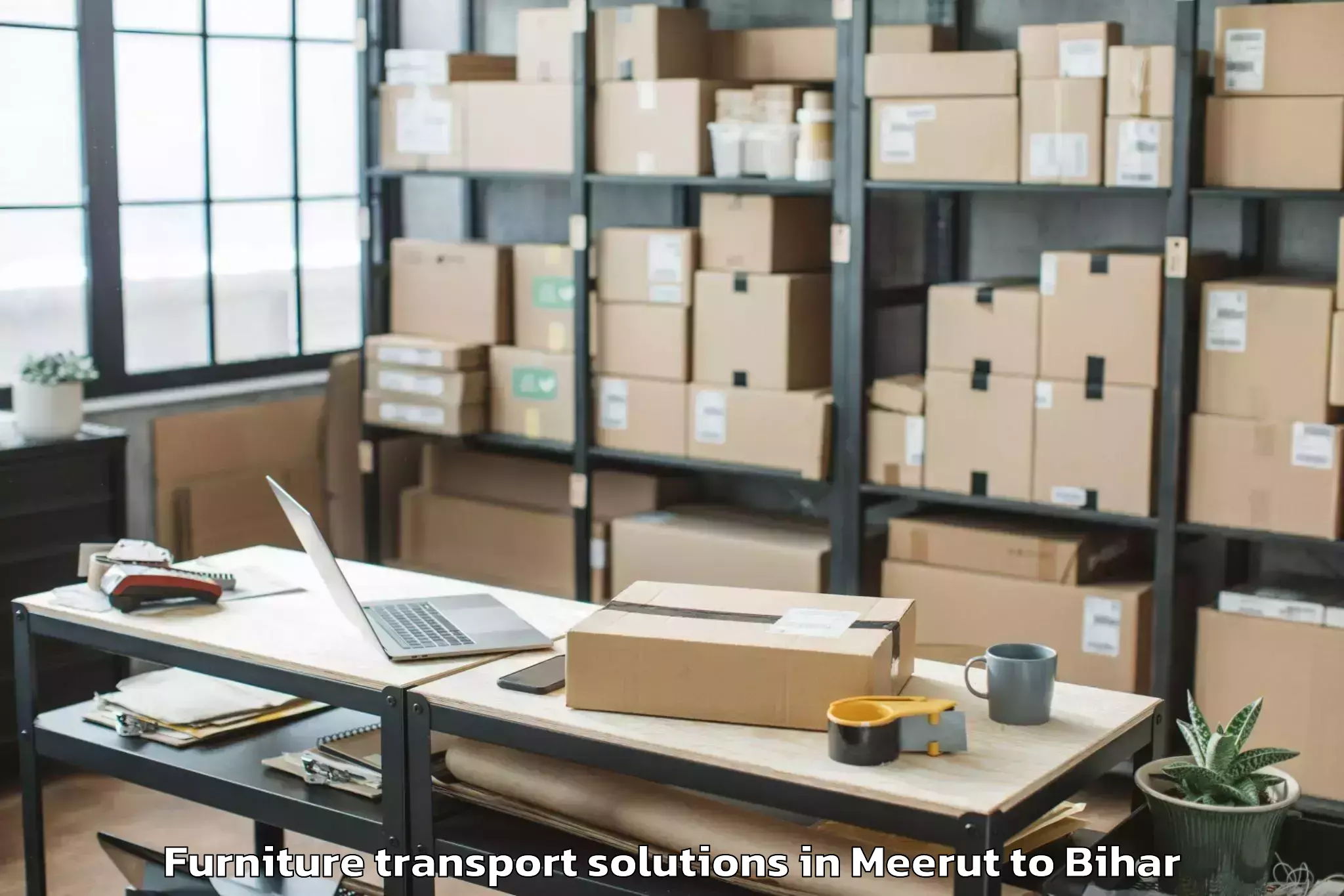 Book Meerut to Laheriasarai Furniture Transport Solutions Online